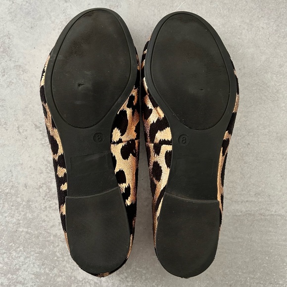 🌼 BP Metallic Leopard Jacquard Fabric Smoking Loafer Flats, 8 - Picture 10 of 10